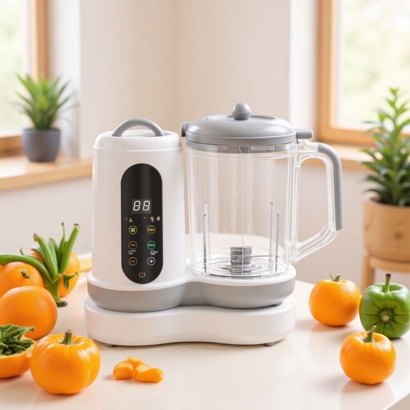 Baby Food Blender - Automatischer Babynahrungszubereiter, All-in-One Dampfgarer mit Timer