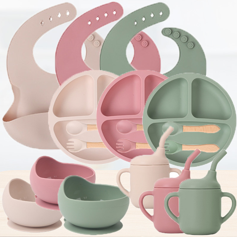 Baby Food For 1 Year Old - Kinder-Silikon-Geschirr-Set für Babys, ergänzendes Essen, Training,
