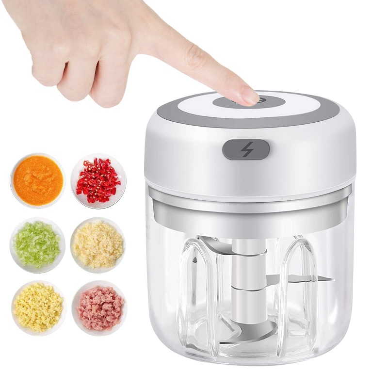 Baby Food Blender - 250ML Elektrischer Knoblauchzerkleinerer Multifunktionaler Fleischzerkleinerer Kabelloser