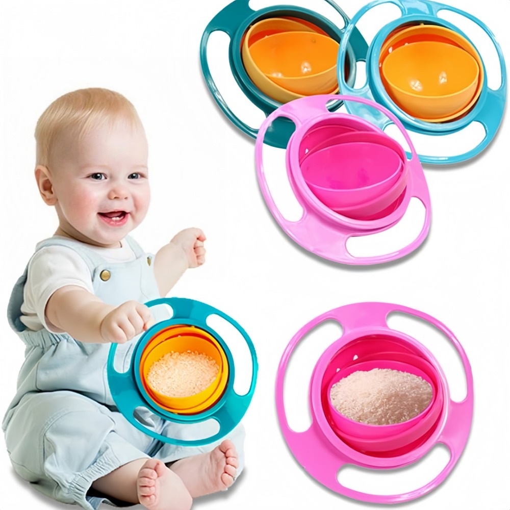 Baby Food Chart - 360-Grad-Baby-Gyro-Futternapf für Babys, Antifall-Schüssel, auslaufsichere Lebensmittel,