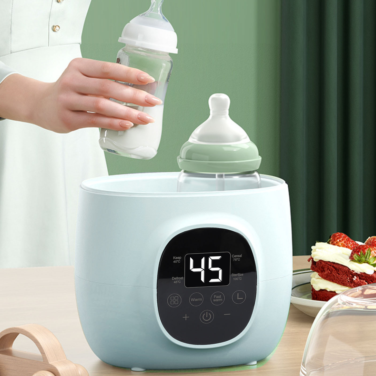 Baby Food Warmer - Babyflaschenwärmer, 200 W, PP, multifunktional, schnell
