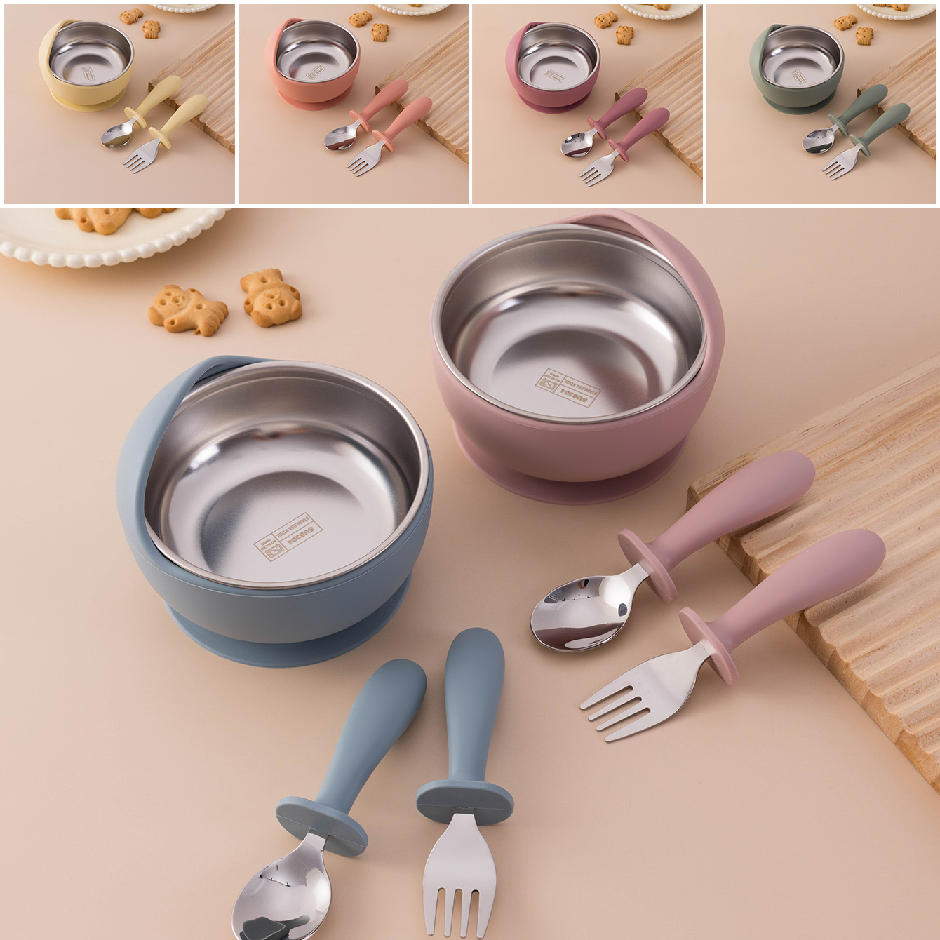 Farbe Kinder 3PCS Edelstahl Si – Silicone Suction Bowl Bewertung und Preis